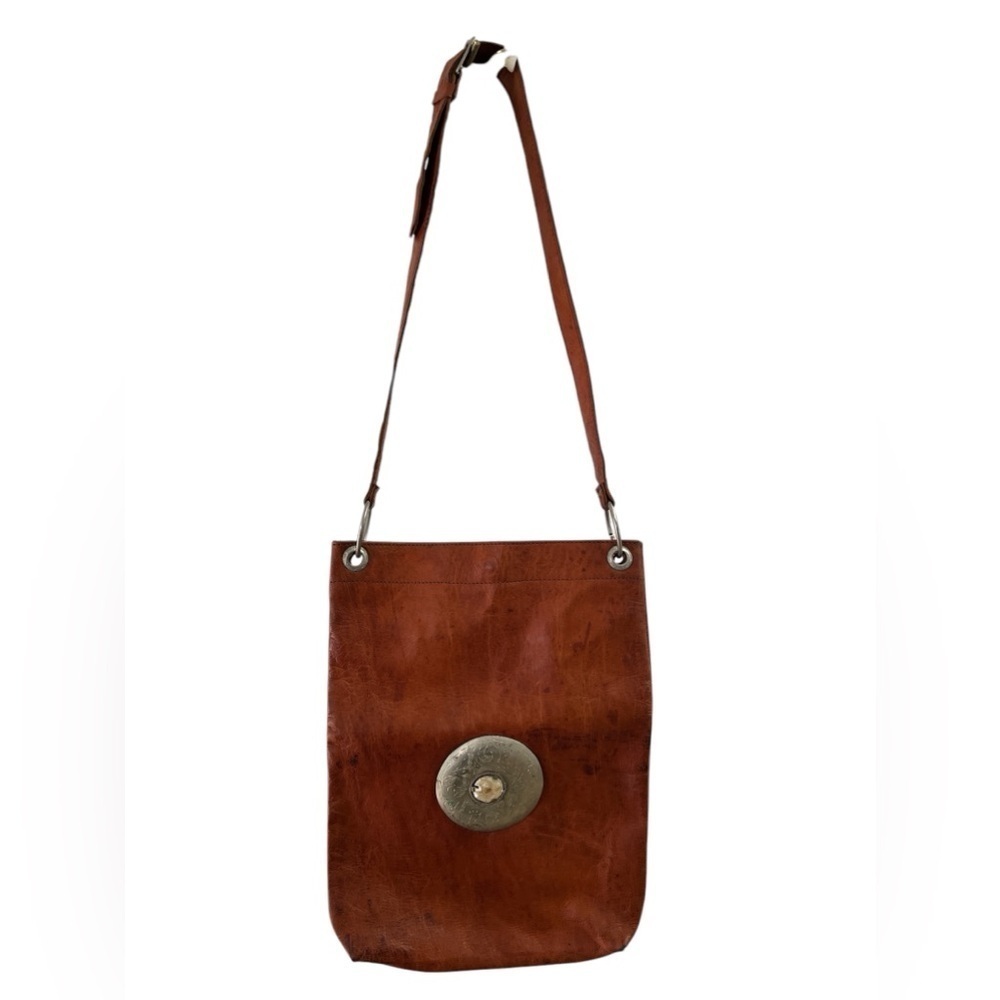 Vintage leather satchel cross body purse - Picture 1 of 5